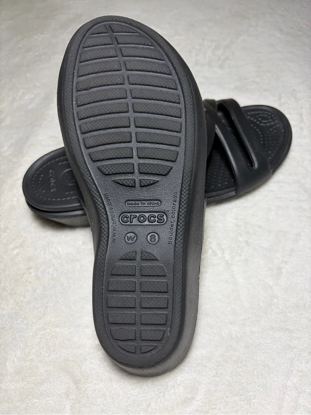 CROCS Men's Black Crosstrap Slip-On Sandals